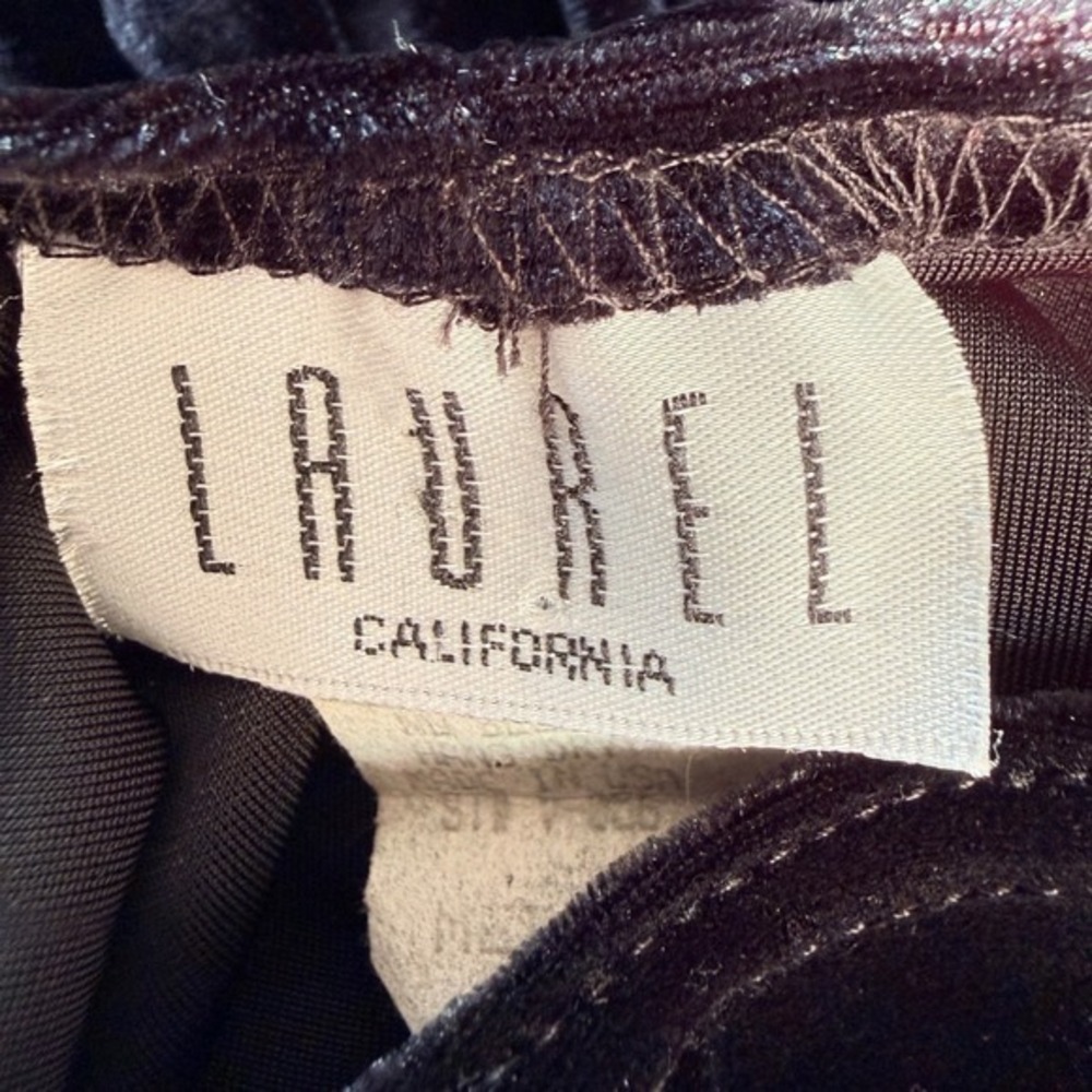 VTG USA Laurel California Grunge Goth Black Velvet Sleeveless Mini Shift Dress M - Picture 3 of 11